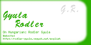 gyula rodler business card
